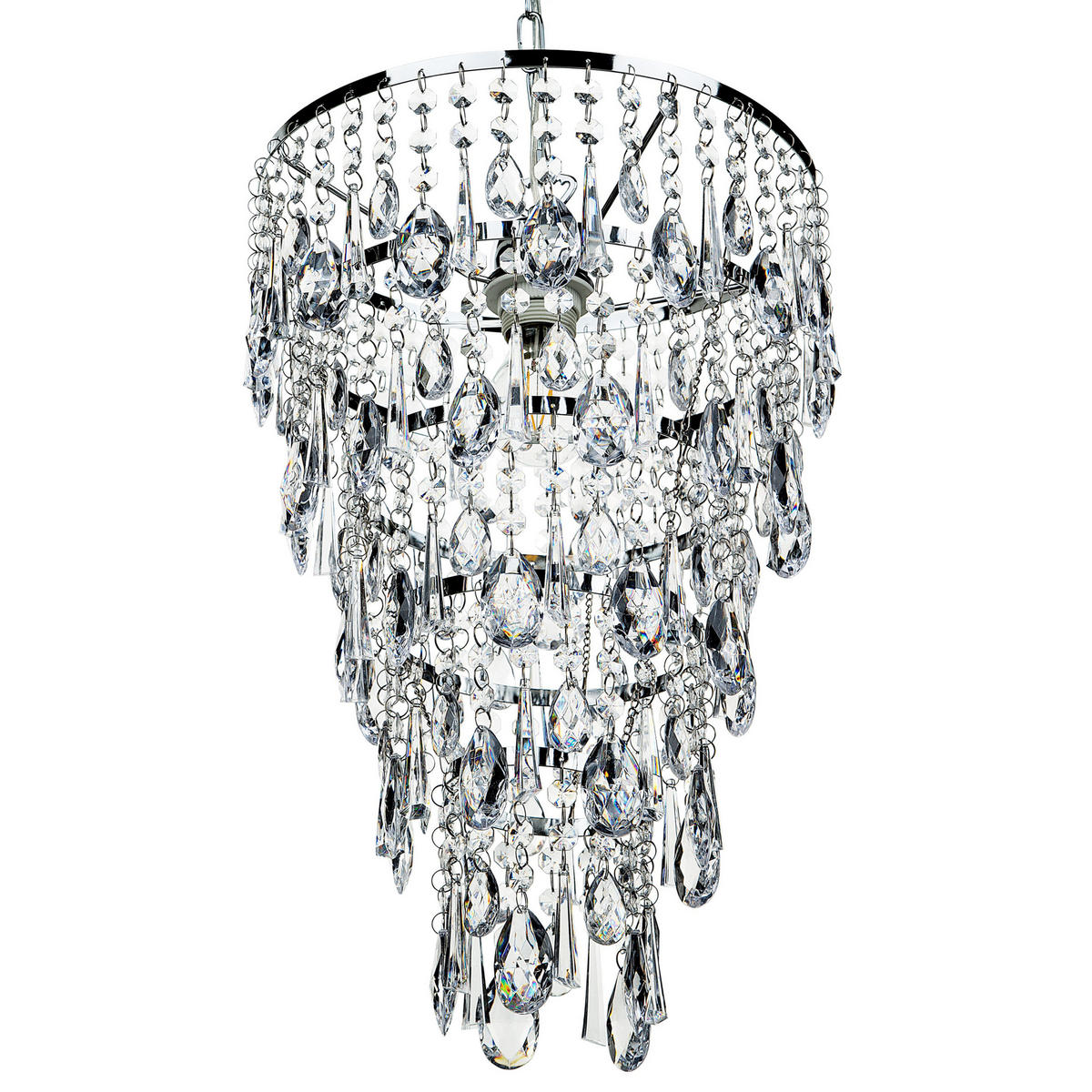 KRONLEUCHTER Entwash 30/30/100 cm - Silberfarben, Metall (30/30/100cm) - Beliani