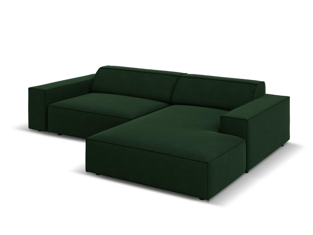 MODULARES-ECKSOFA rechts Jodie aus Samt flaschengrün 3 Sitzplätze - Dunkelgrün, Textil (166/224cm) - Micadoni
