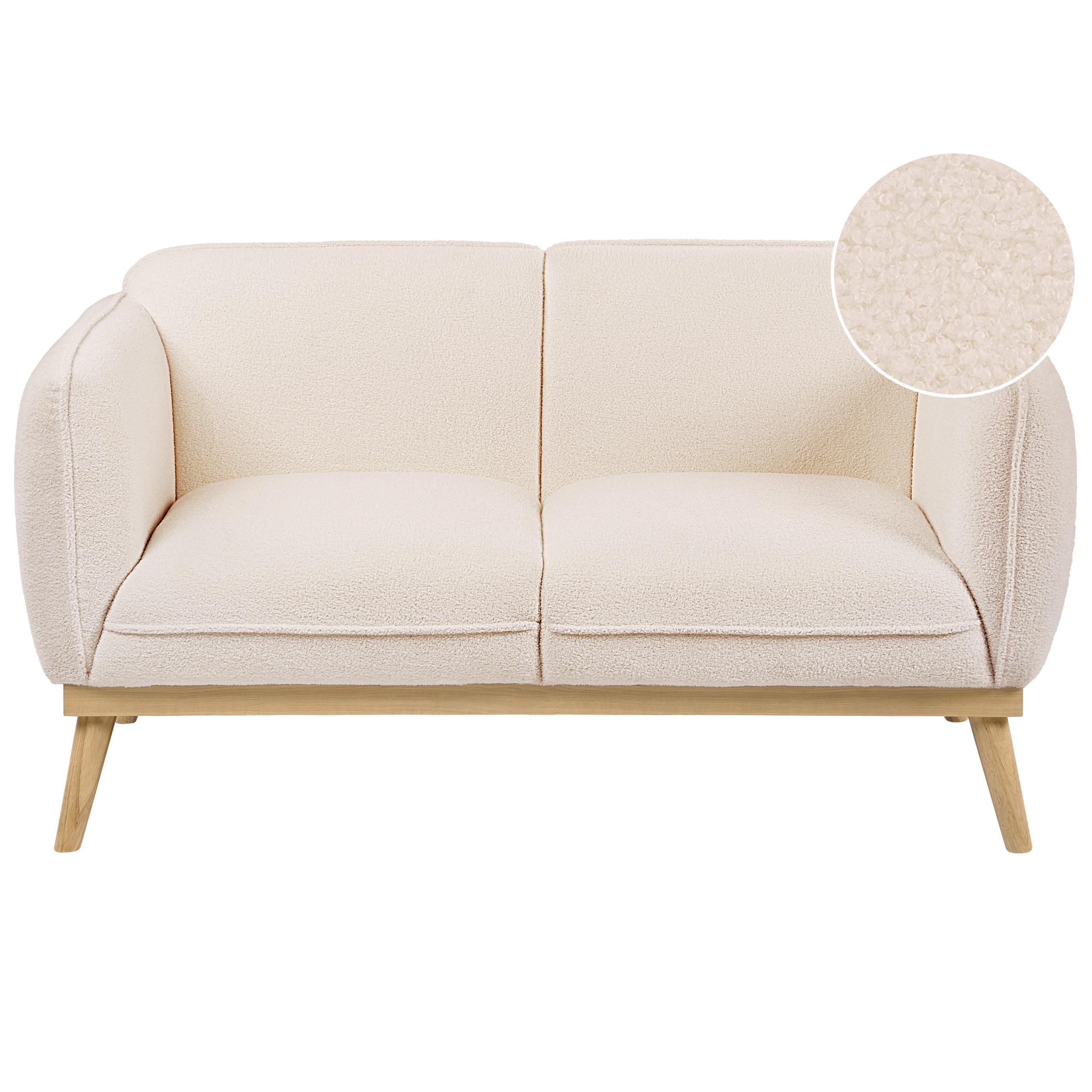 2-SITZER-SOFA Bouclé Hellbeige Ljung - Hellbraun, Textil (160/82/82cm) - Beliani