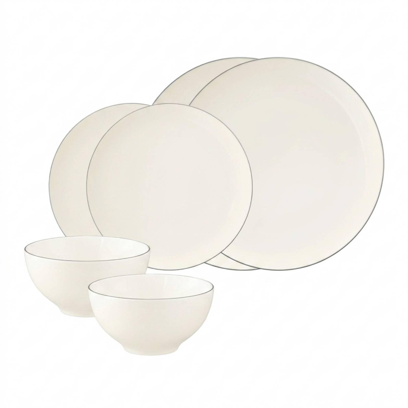 BASIC-SET Savona Grey Line creme 6er Set - Creme, Keramik (1/1/1cm) - Seltmann Weiden