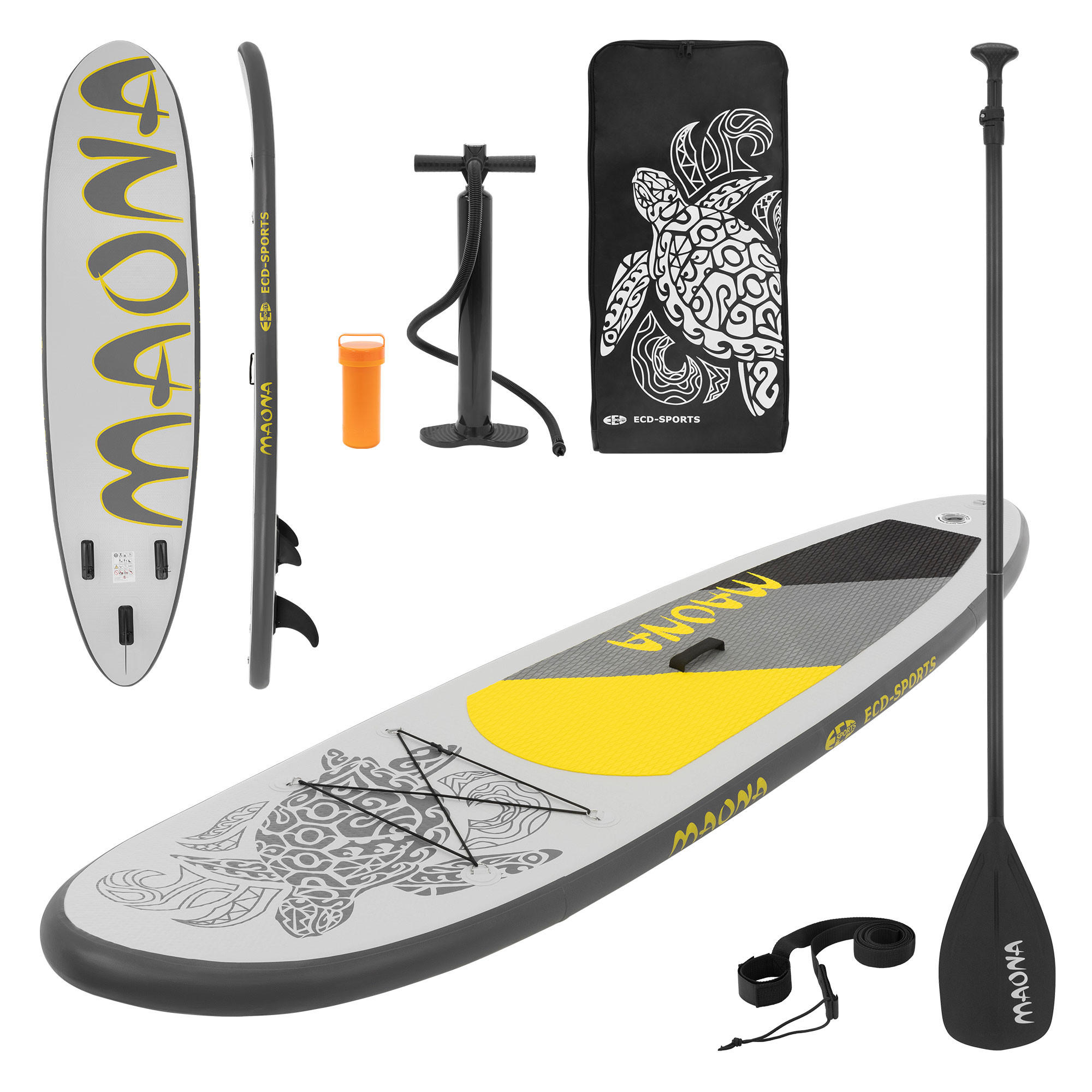 STAND UP PADDLE BOARD Maona Grau - Grau, Kunststoff (308/76/10cm) - ECD-Germany