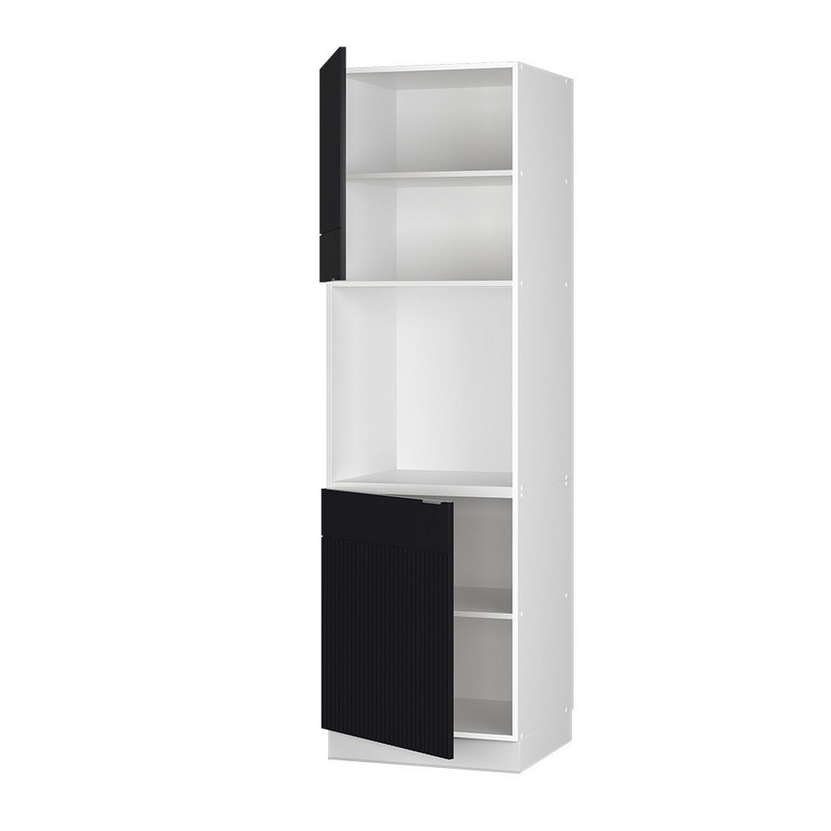 SKŘÍŇKA KE SPORÁKU Fame-Line, černé pruhy, 60 cm s otevřenou policí - bílá/černá, kompozitní dřevo (60/206.8/58cm) - Vicco