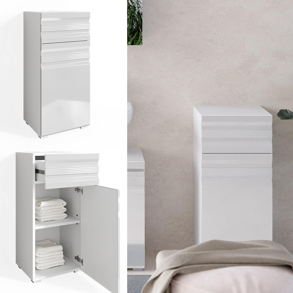 MIDISCHRANK Fredd Weiß 36.4 x 79 cm - Weiß Hochglanz, Holzwerkstoff (36.4/79/31cm) - Vicco