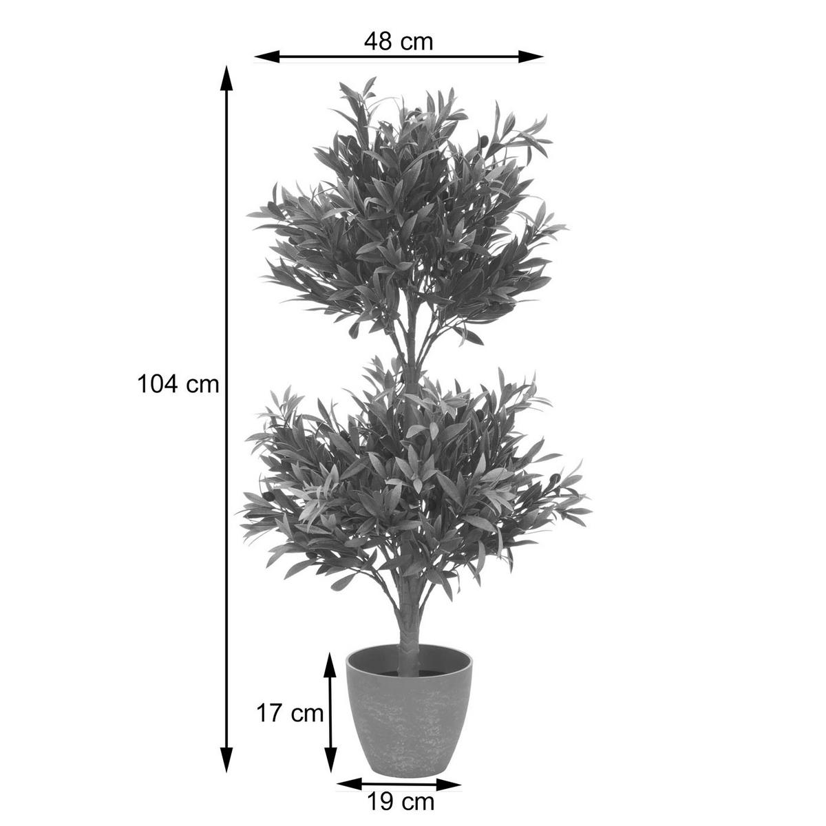 KÜNSTLICHER OLIVENBAUM Grün - Grün, Kunststoff (104cm) - MCW
