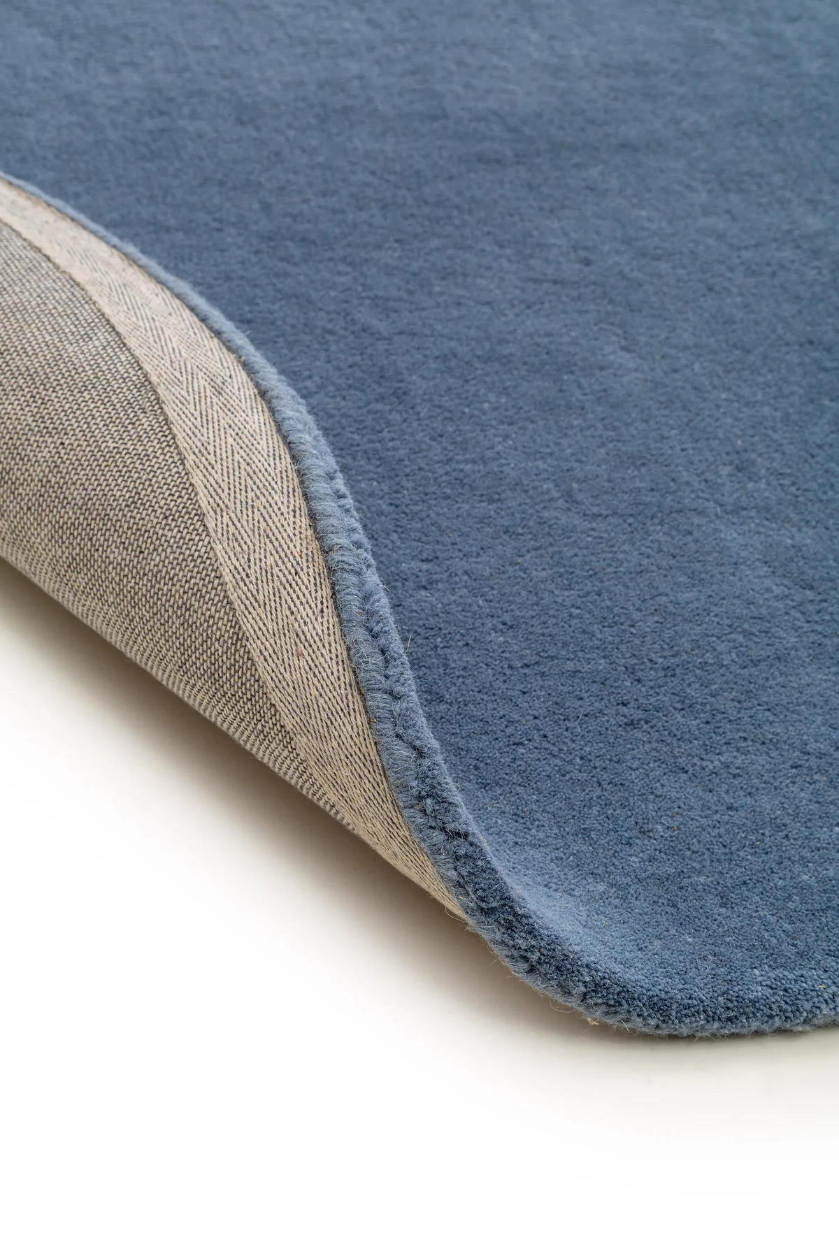 WOLLTEPPICH rund Bent Blau ø 150 cm rund - Blau, Textil (150/150cm) - benuta Nest
