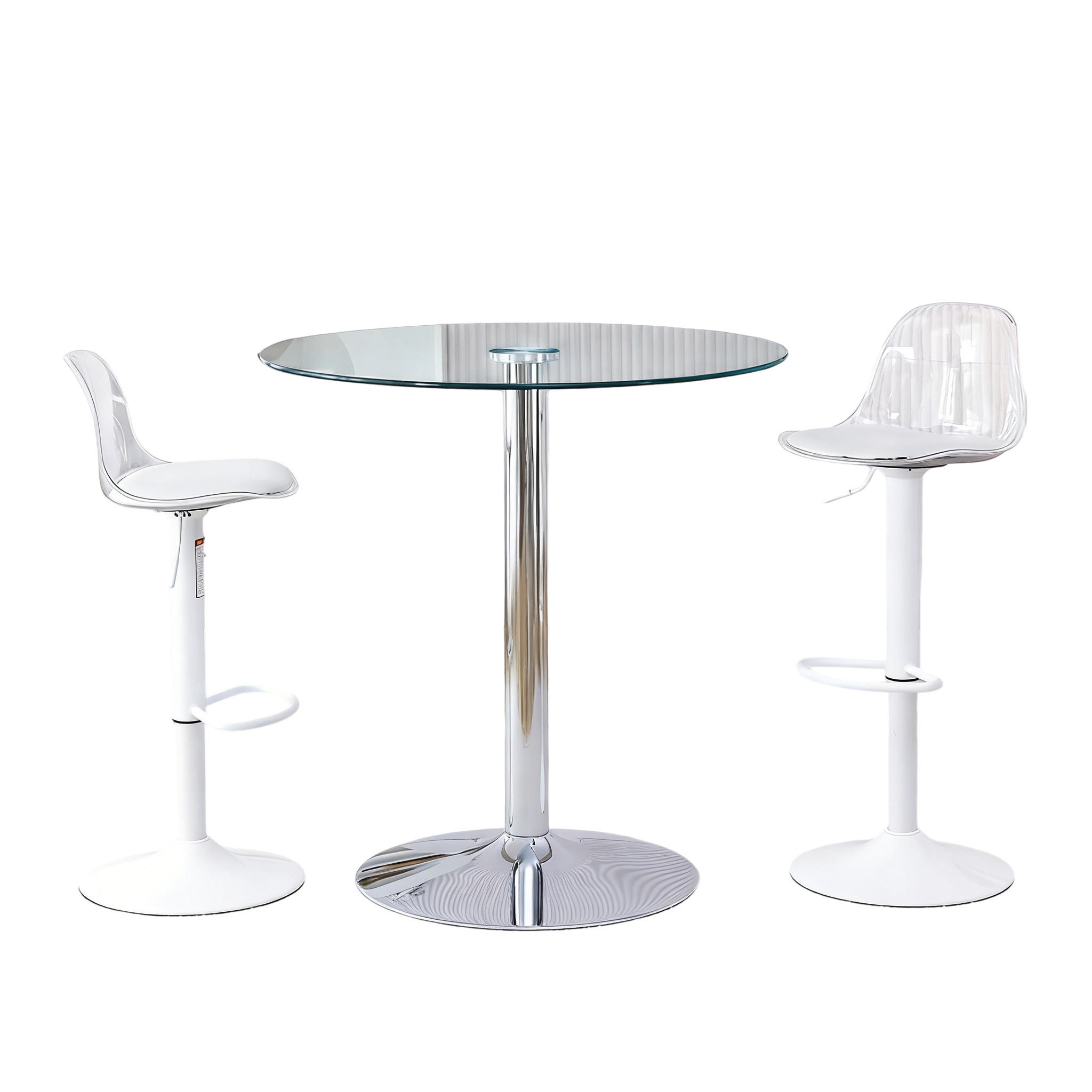 ComfortXL Bartisch-Set Weiß, Silber 89x92x89 cm