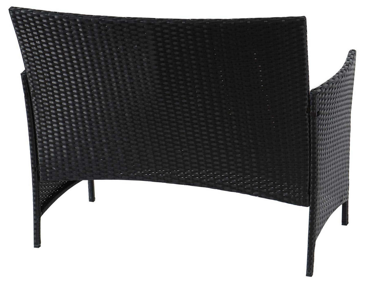 POLY-RATTAN GARTENBANK Anthrazit, Grau - Anthrazit/Grau, Kunststoff (106/83/60cm) - MCW