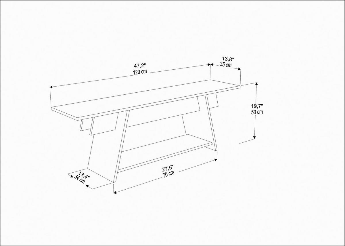 TV-ELEMENT Lanca Walnussbraun - Bronzefarben, Holzwerkstoff (120/50/35cm) - Decorotika