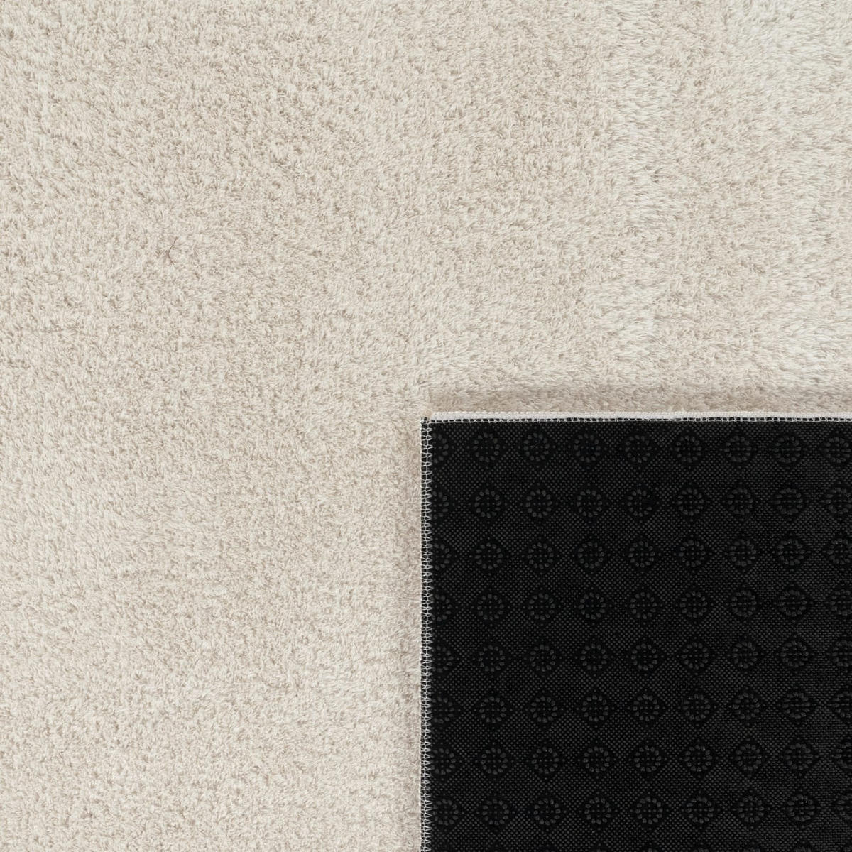 TEPPICH Kurzflor waschbar Unifarben Wohnzimmer schmutzabweisend Creme Rechteckig 140x200 - Creme, Textil (140/200cm) - KADIMA DESIGN