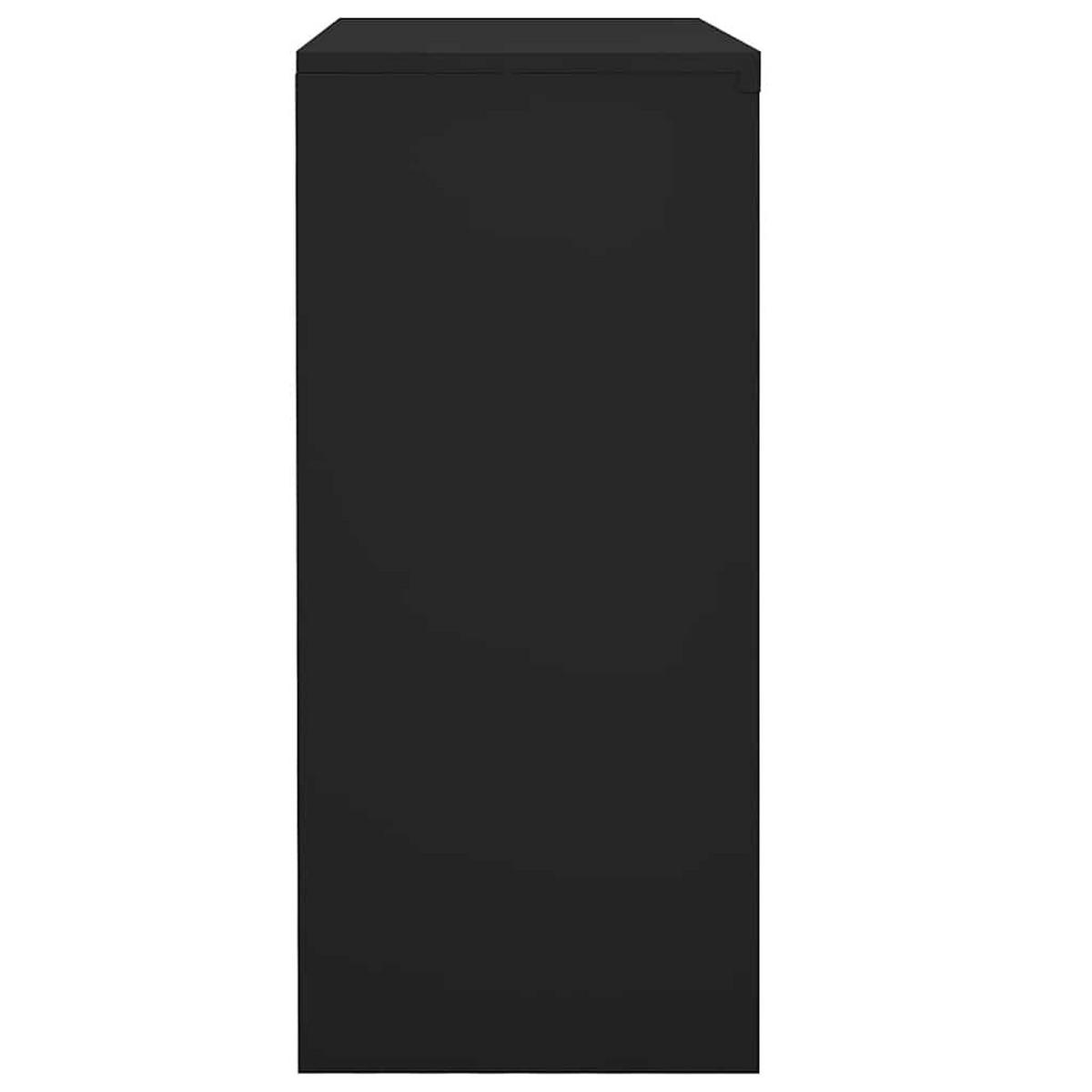 AKTENSCHRANK mit 3 Fächer und abschließbare Schiebetüren, 90/40/90 cm, aus Stahl, in Anthrazit - Anthrazit, Metall (40/90/90cm) - vidaXL
