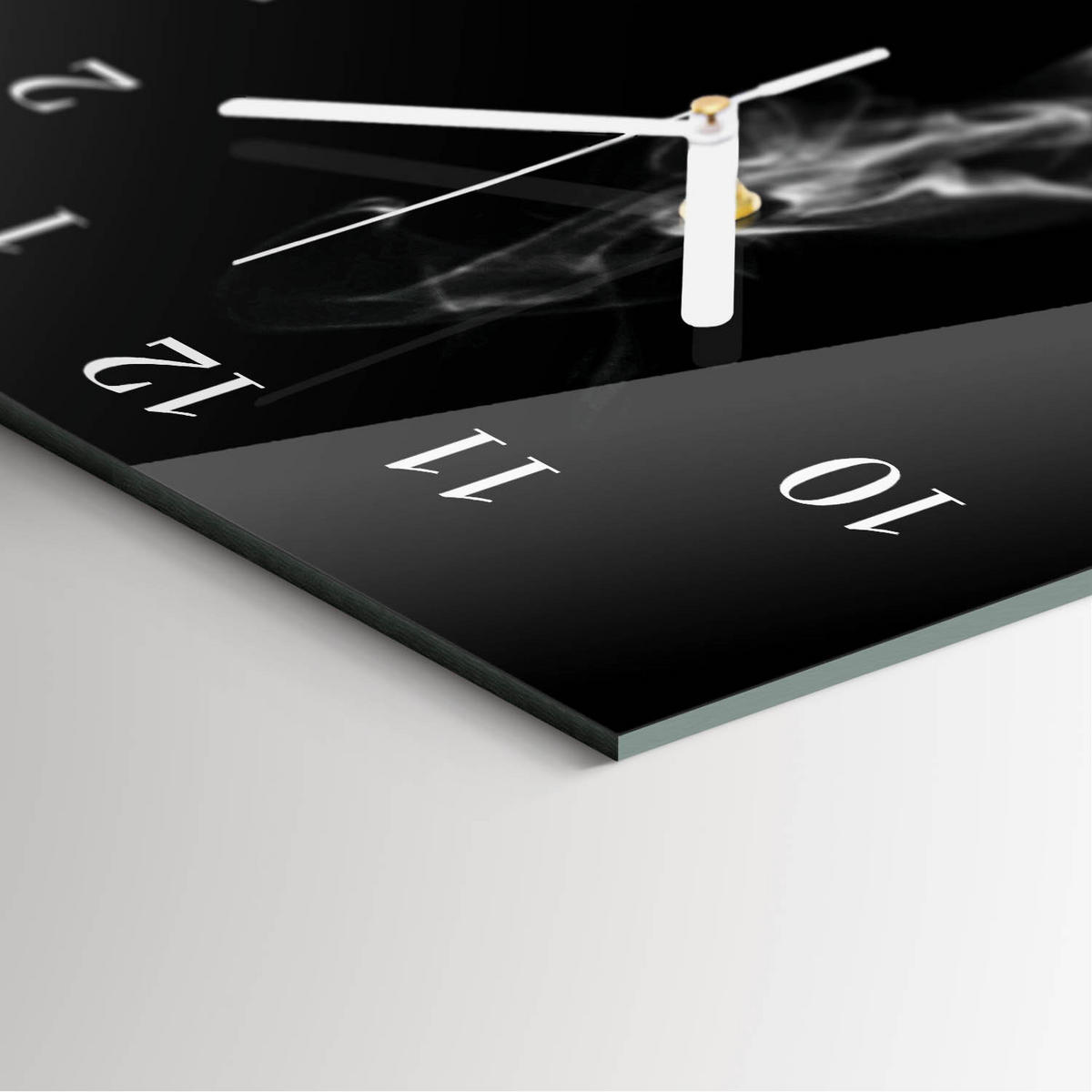 WANDUHR 30x60 cm - Orchidee - Rot, Glas (30/60/0.4cm) - TULUP