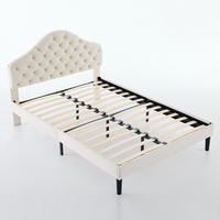 POLSTERBETT 140/200 cm DE-32939 mit verstellbarem Kopfteil Beige - Beige, Metall (140/200cm) - ComfortXL