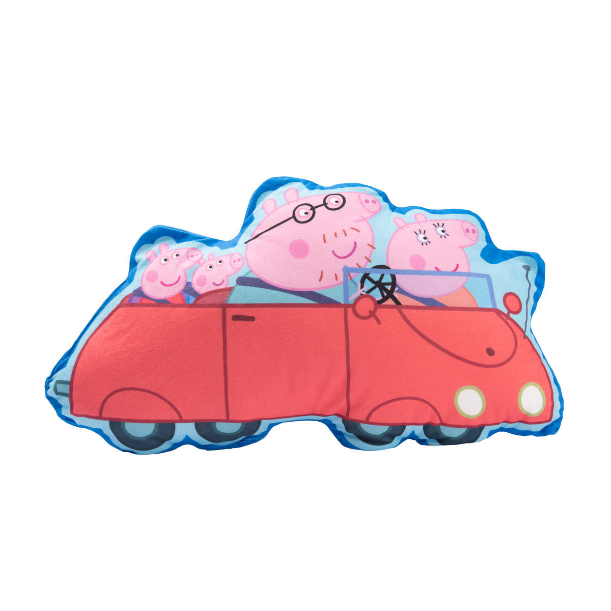 KINDERKISSEN Peppa Wutz Familie Wutz im Auto 48 x 28 cm - Multicolor, Textil (48/28cm) - United Labels