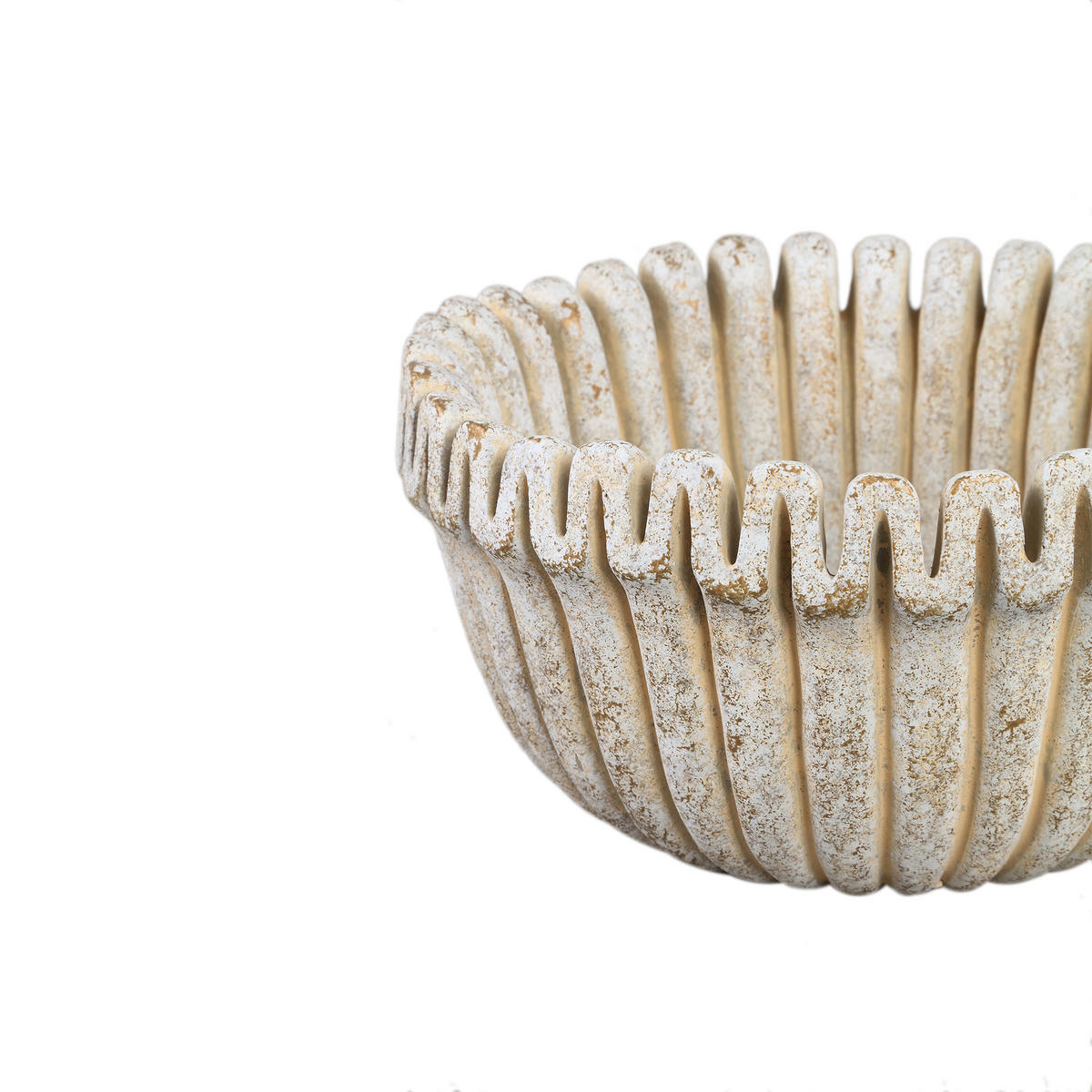 TOPF Raffay Beige 30/30/15cm - Beige, Stein (15cm) - PTMD Collection