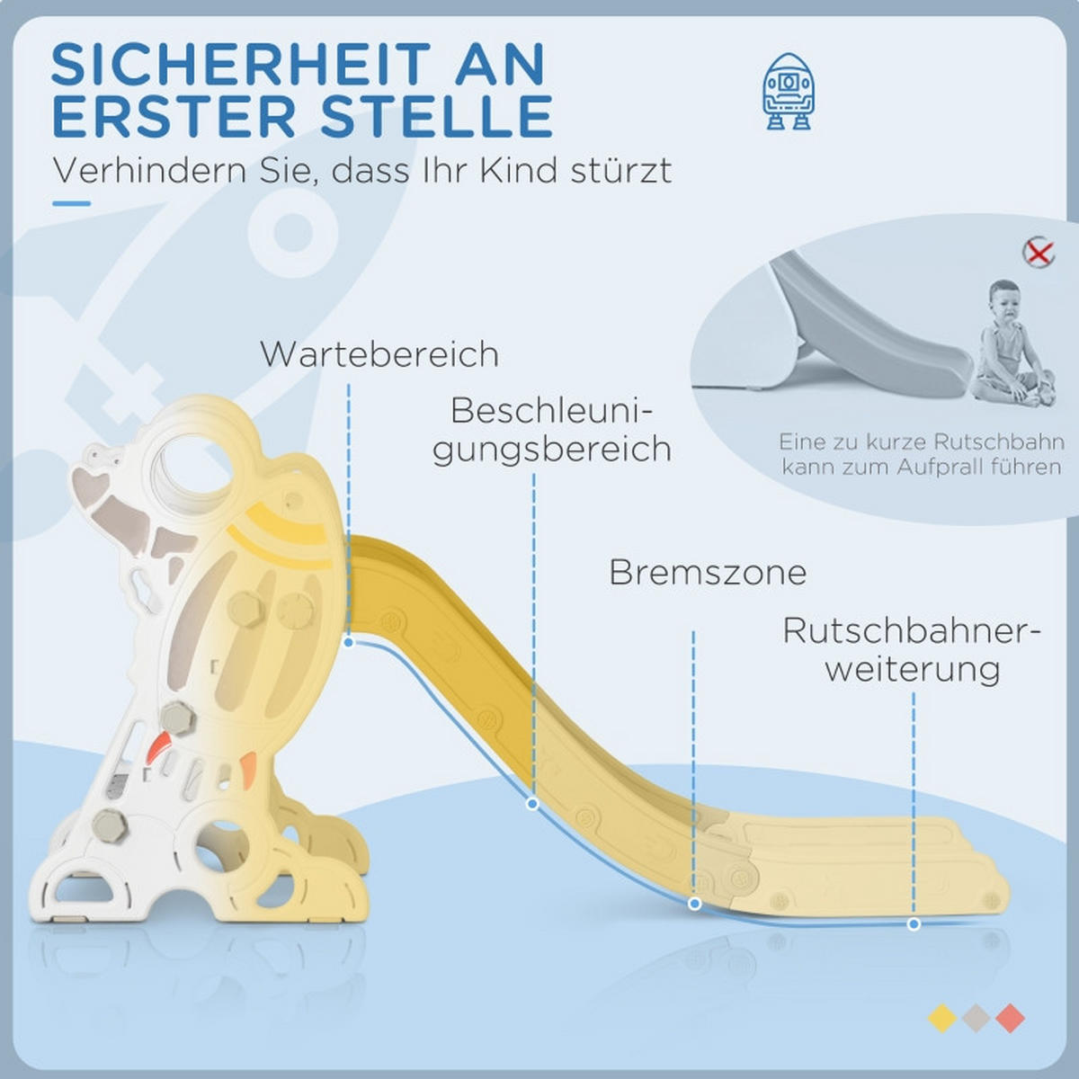 KINDERRUTSCHE für 1,5–3 Jahre Grau 157 x 46,5 x 80 cm - Grau, Kunststoff (46.5/80/157cm) - Korfee