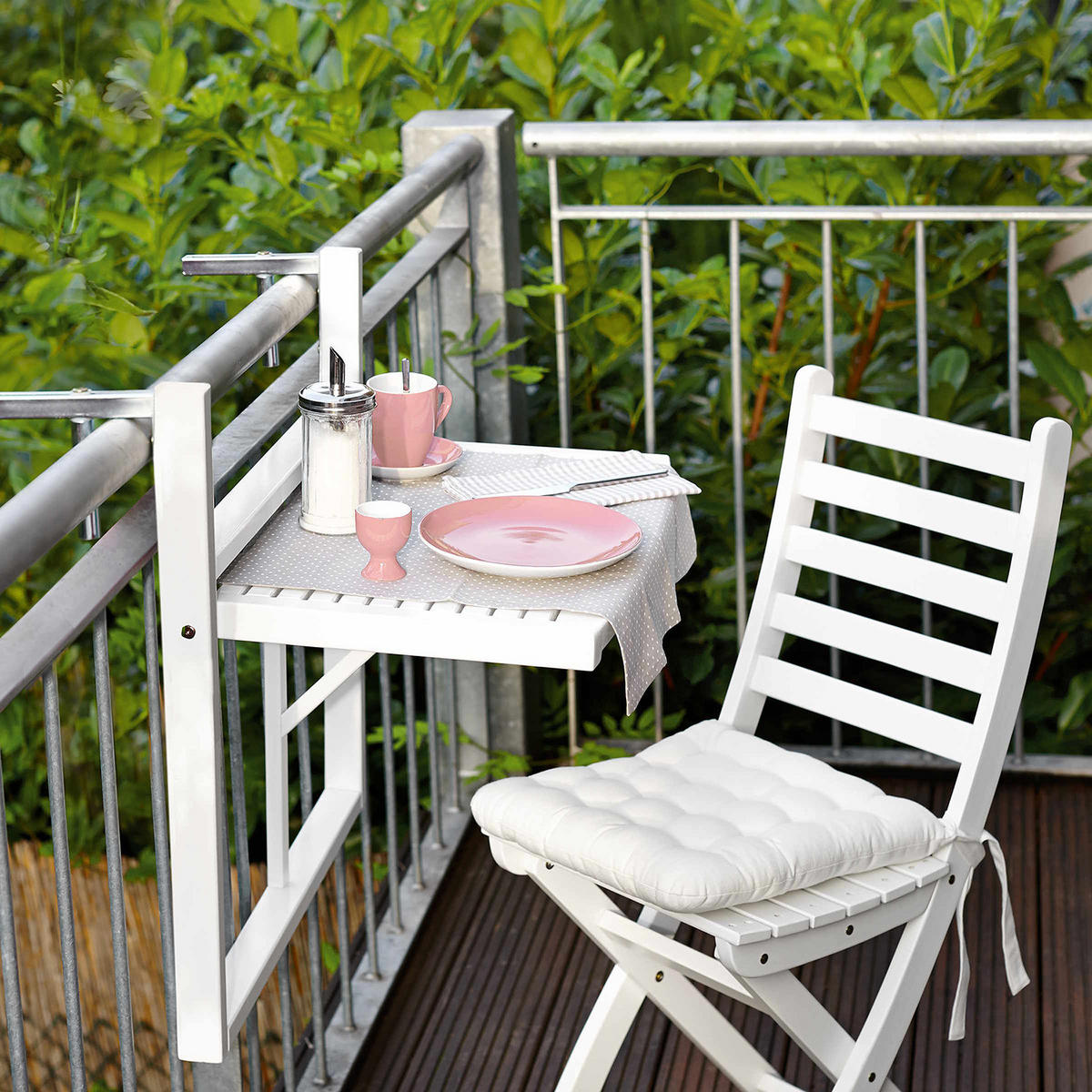 GARTENTISCH Lodge - Weiß, Holz (40/57/64cm) - BUTLERS