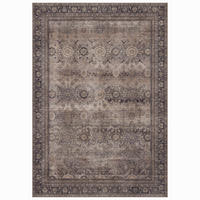 TEPPICH Kurzflor, waschbar, mit floralen Ornamenten, VERNANTE in Braun-Grau, 120 x 170 cm - Braun, Textil (120/170cm) - KADIMA DESIGN