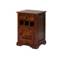 NACHTTISCH Akazie 46x40x65 nougat lackiert OXFORD #269 - Dunkelbraun, Holz (46/65/40cm) - Massivmoebel24