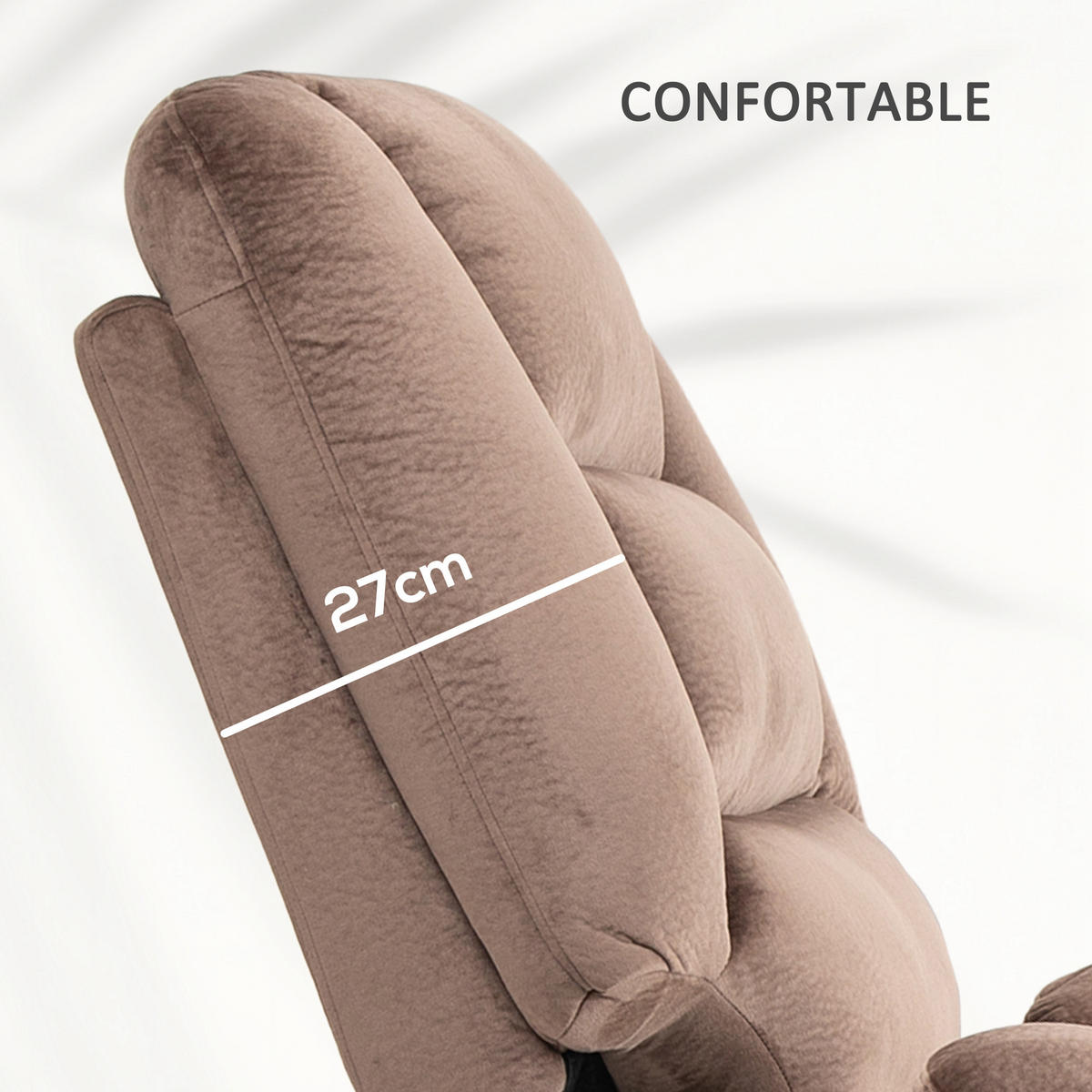 MASSAGESESSEL Braun mit Aufstehhilfe, Massagefunktion und Fernbedienung 90/93/110 cm - Braun, Textil (90/110/93cm) - PANGIVO