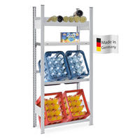 GETRÄNKEKISTEN- & WEINREGAL Chiemsee VINO 175x81x33,5cm 4 Kisten auf 2 Ebenen + 13 Flaschen auf 1 Ebene + Board Lichtgrau - Hellgrau, Metall (81/175/33.5cm) - PROREGAL
