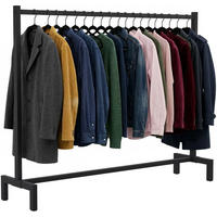 KLEIDERSTÄNDER 150x38x120-schwarz-Metall - Schwarz, Metall (150/120/38cm) - CLP