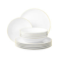TAFELSERVICE Liberty Goldrand weiß-gold 12er Set - Goldfarben/Weiß, Keramik (1/1/1cm) - Seltmann Weiden