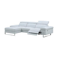 ECKSOFA Lete Echtleder mit 1 x Relaxfunktion Weiß - Weiß, Leder/Metall (232/160cm)