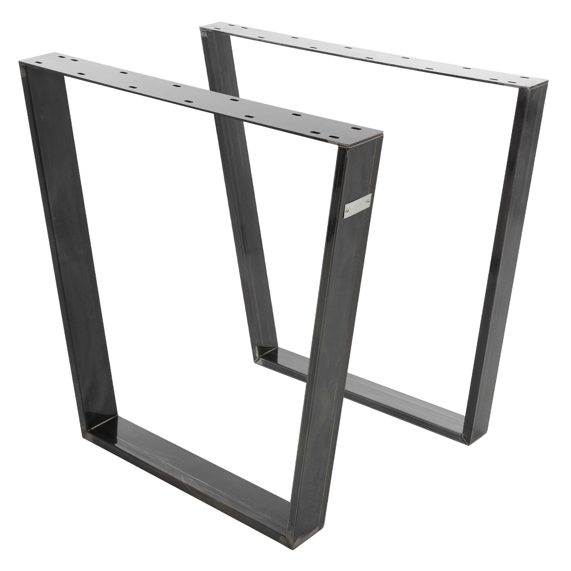 TISCHBEINE 2er Set V-Form 75 x 72 cm Dunkelgrau - Bronzefarben, Metall (75/8/72cm) - ML-DESIGN