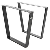 TISCHBEINE 2er Set V-Form 75 x 72 cm Dunkelgrau - Bronzefarben, Metall (75/8/72cm) - ML-DESIGN