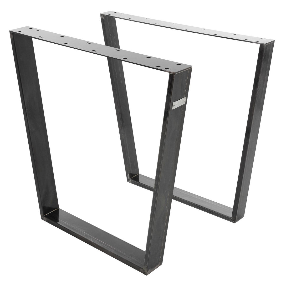 TISCHBEINE 2er Set V-Form 75 x 72 cm Dunkelgrau - Bronzefarben, Metall (75/8/72cm) - ML-DESIGN