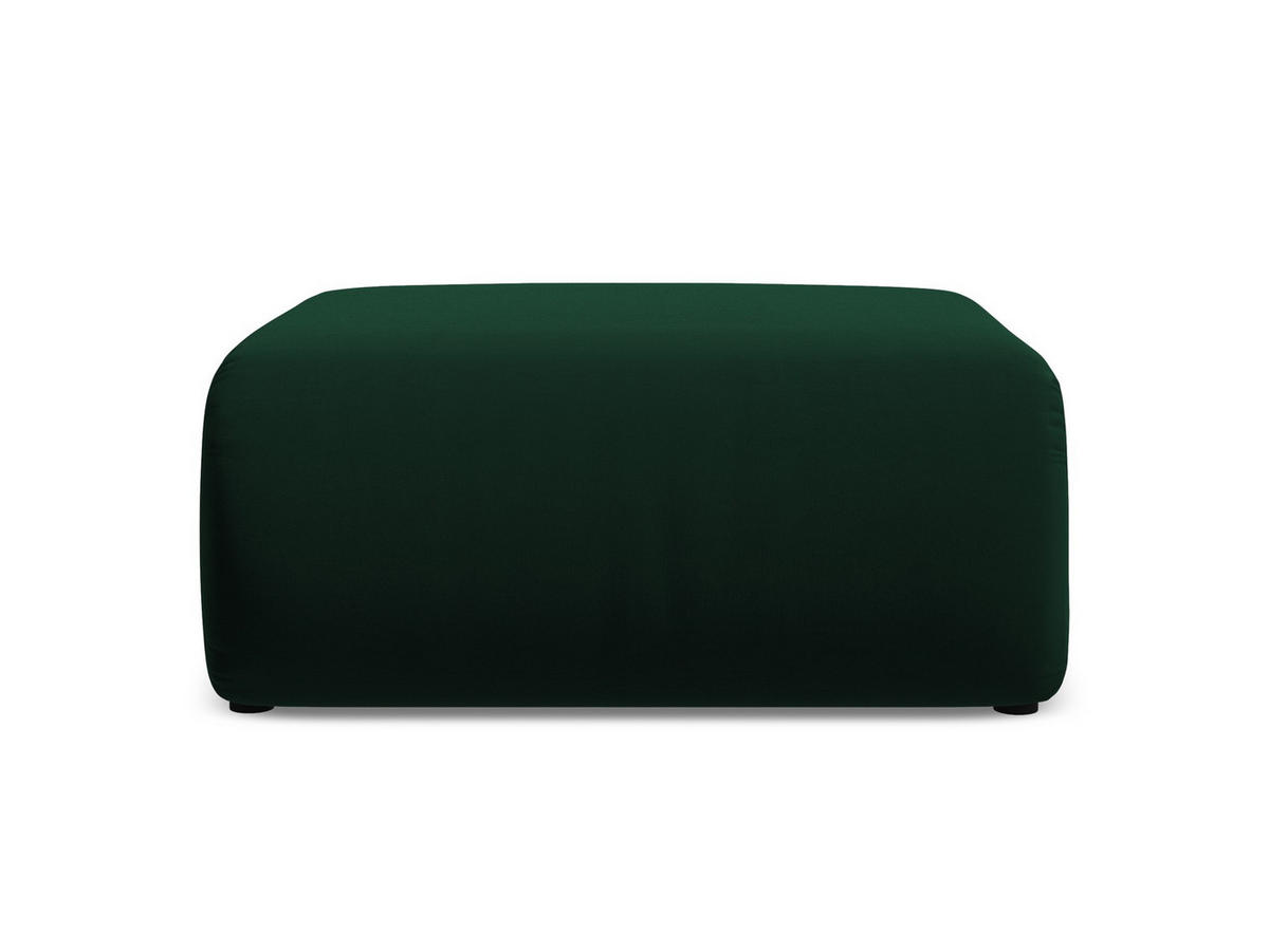 POUF Samt Stoff Grün - Dunkelgrün/Schwarz, Kunststoff/Textil (94/40/89cm) - Makamii