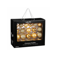 WEIHNACHTSKUGEL-SET bunt 42 Stück, 7 cm, Glas - Goldfarben, Glas (30/50/60cm) - LAALU