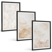 BILDER SET 3er Set - 40x60 cm Schwarzer Rahmen - Modische Pastelltexturen - Schwarz, Kunststoff (40/60cm) - TULUP