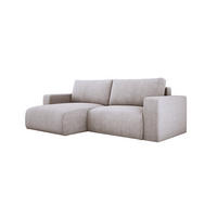 ECKSOFA Carl L-förmig Schlaffunktion und Bettkasten weicher Cordstoff flexibel stellbar lose Rückenkissen freistehend LINKS 143x247x83cm Greige - Greige, Holz/Textil (143/247cm) - DomoHome