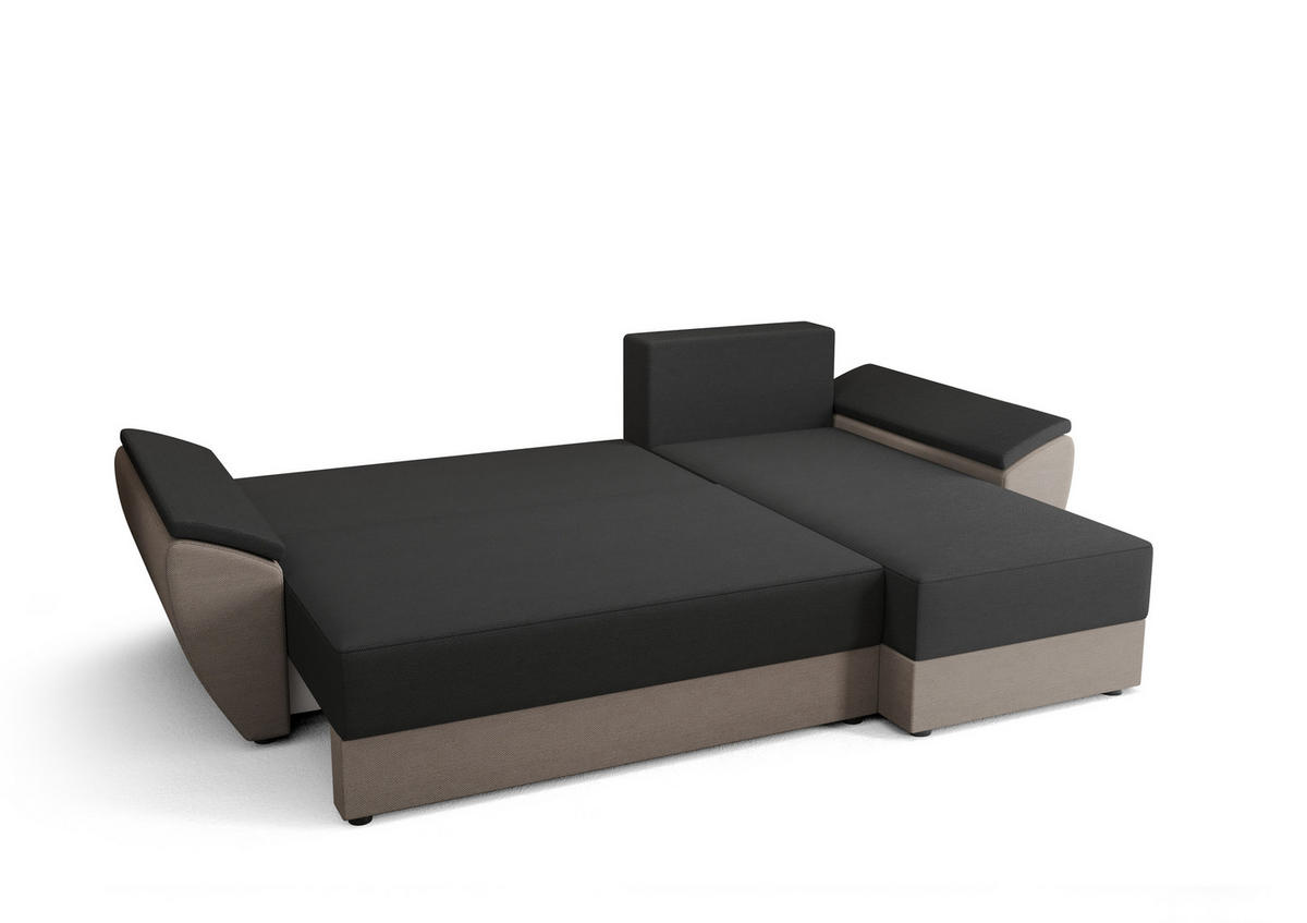 ECKSOFA L REBI L2 Poso 01 Rechts mit Schlaffunktion, Senfton, L-Form - Gelb, Textil (251/140cm)