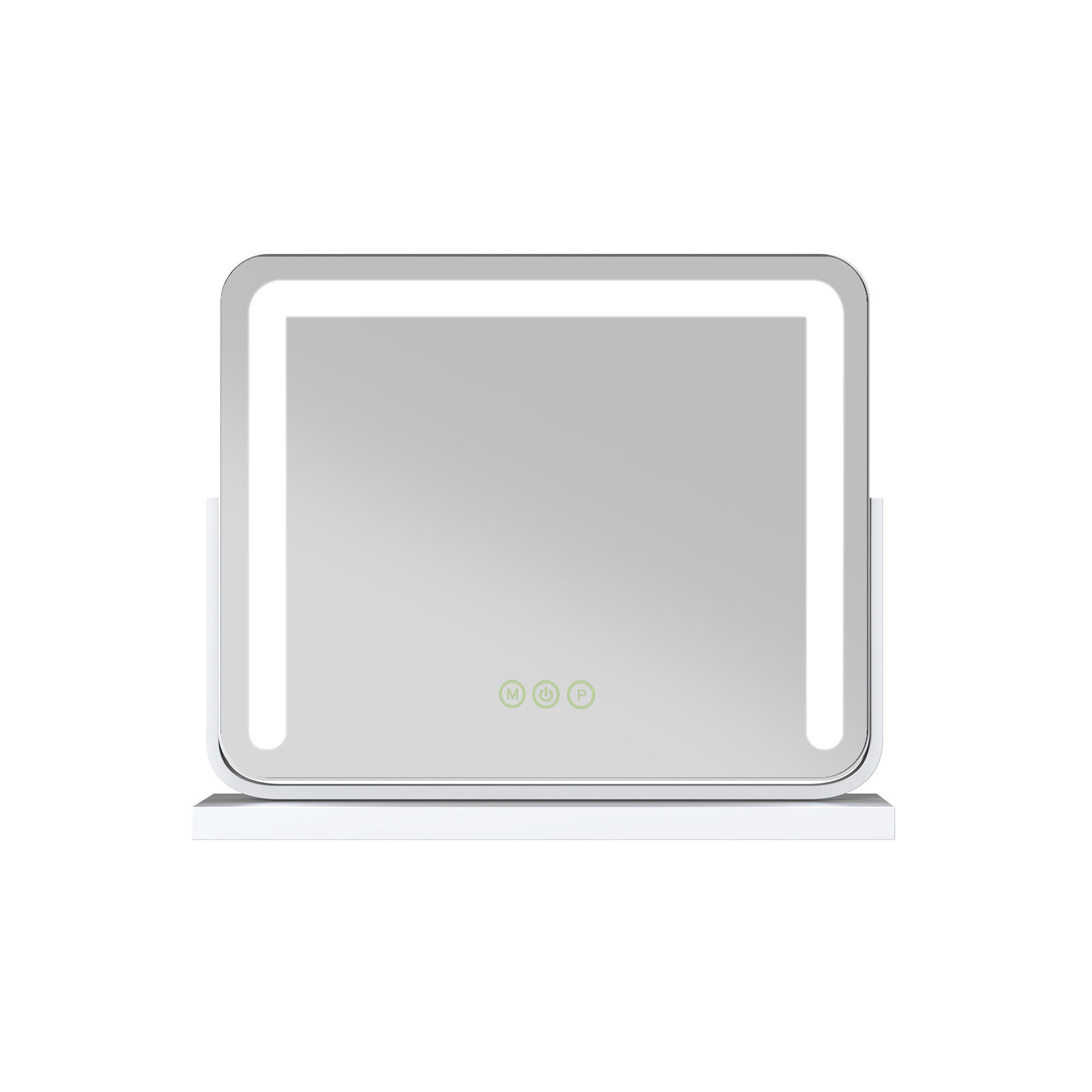 KOSMETIKSPIEGEL mit Beleuchtung, Weiß, 50/41,6/11,8 cm - Weiß, Glas (41.6/11.8/50cm) - EMKE