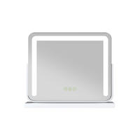 KOSMETIKSPIEGEL mit Beleuchtung, Weiß, 60/51,6/11,8 cm - Weiß, Glas (51.6/12.2/60cm) - EMKE