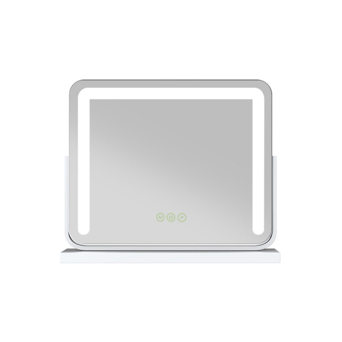 KOSMETIKSPIEGEL mit Beleuchtung, Weiß, 60/51,6/11,8 cm - Weiß, Glas (51.6/12.2/60cm) - EMKE