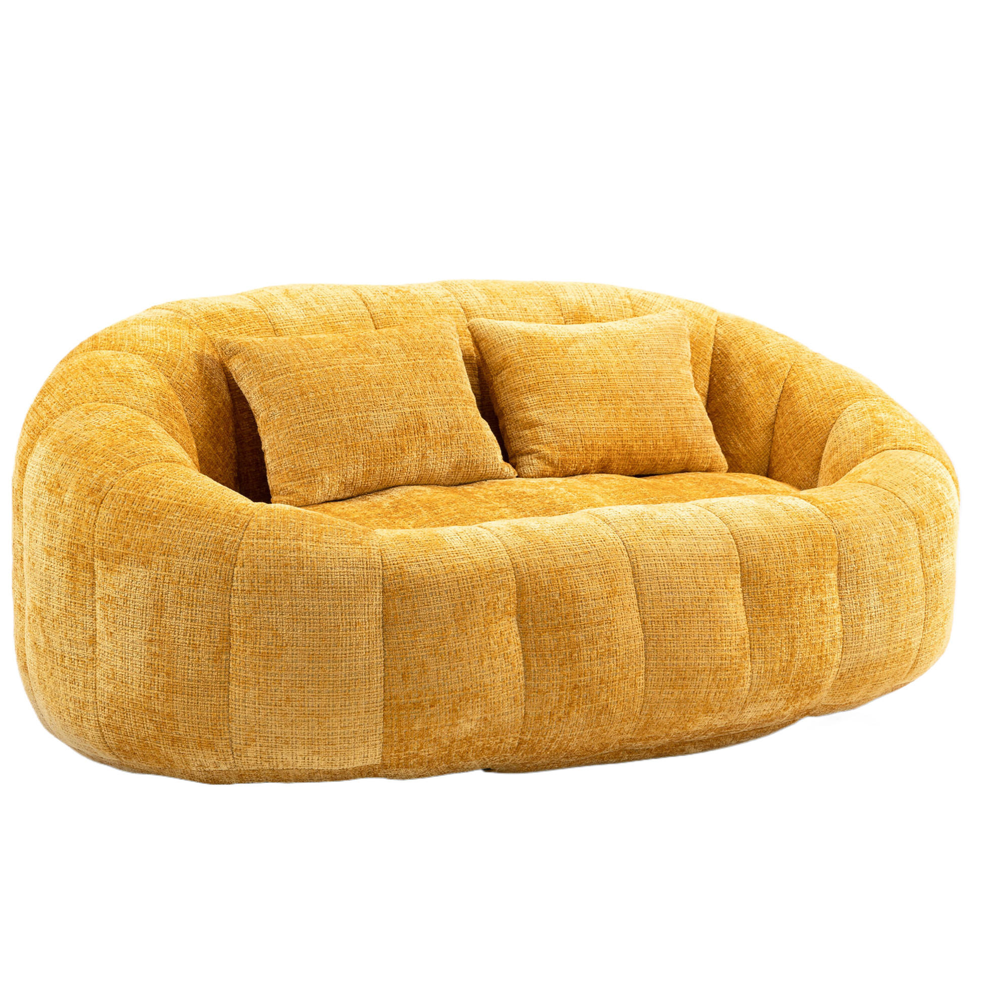 SITZSACK Lazy Sofa 150 x 95 cm Chenille Yellow - Gelb, Kunststoff (95/63/145cm) - Beauniv