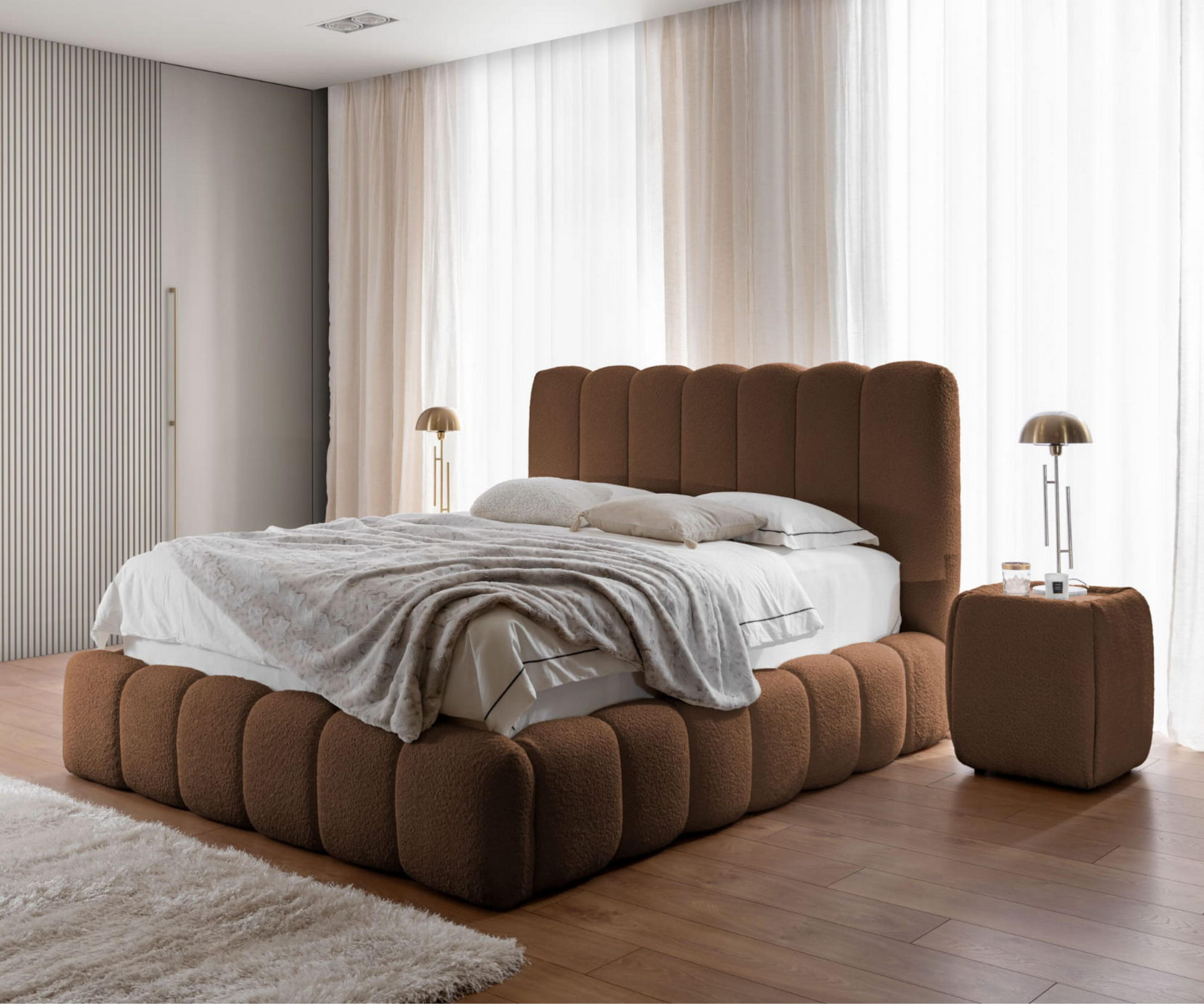 Furnistar Polsterbett Braun 140x200 cm