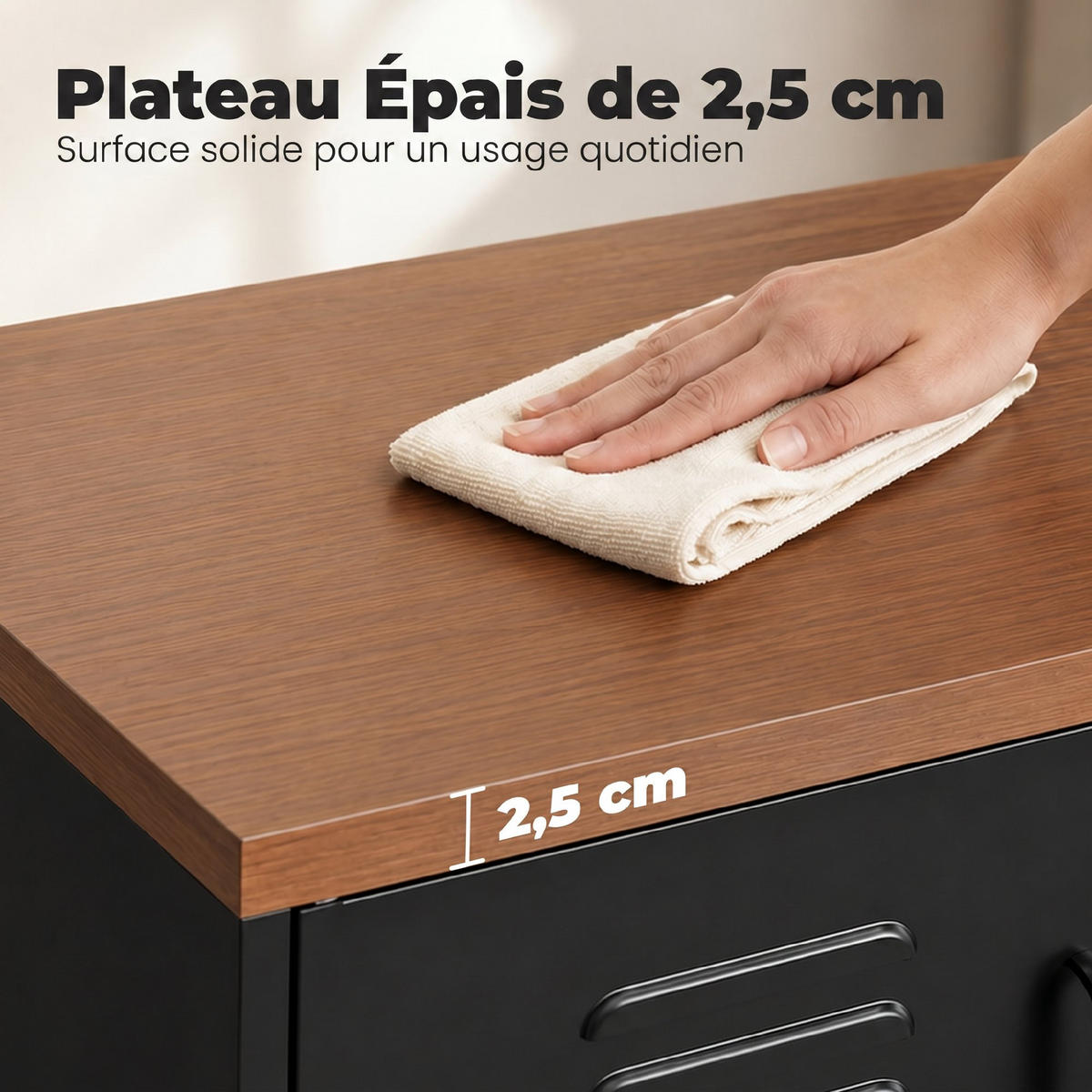 SIDEBOARD Schwarz 80/40/80 cm - Schwarz, Metall (40/80/80cm) - PANGIVO