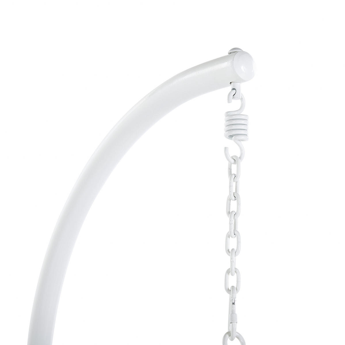 HÄNGESESSEL mit Gestell PE Rattan/Flechtseil weiß 102 cm Alba - Weiß, Kunststoff (102/200/102cm) - Beliani