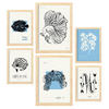 POSTER Set Mit 6 Schwarzer Tintenfisch Größe A3 & A4 Rahmen aus hellem Holz - Beige, Papier (29.7/1cm) - Nacnic