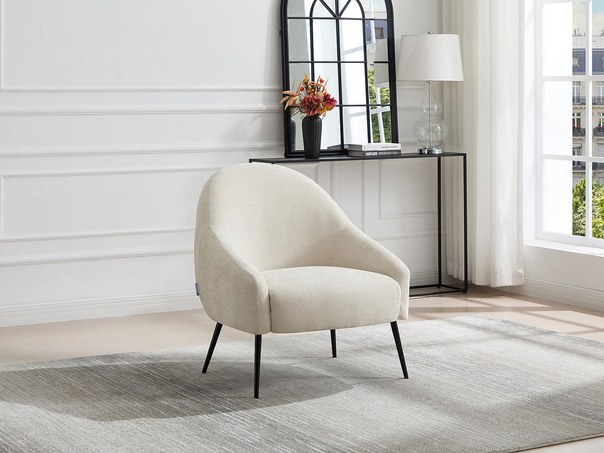 SESSEL mit gerader Rückenlehne - 1 Person - Stoff - Beige - - Beige, Textil (73.5/80/83cm) - Vente-Unique