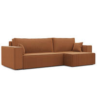 ECKSOFA mit Schlaffunktion und Bettkasten, Orange - Orange, Holzwerkstoff/Textil (145/276cm) - Idohome