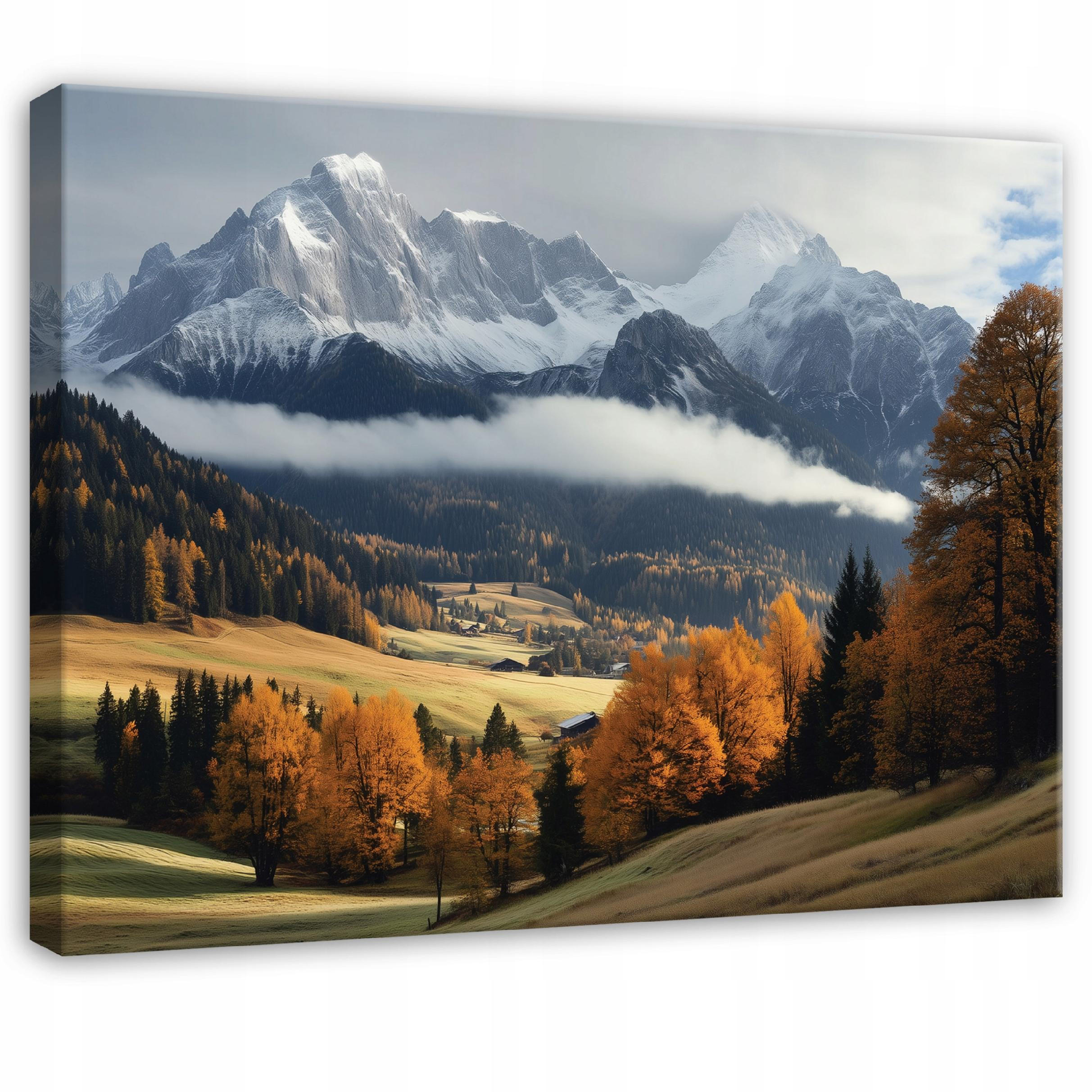 LEINWANDBILD Gebirge Natur Braun 60x40 cm - Multicolor, Holzwerkstoff (60/40cm) - Wallarena