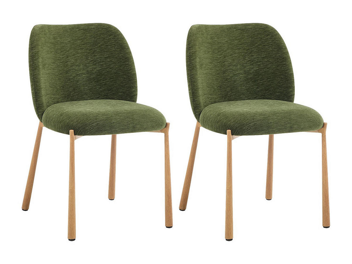 STUHL - 47 cm x 57.5 cm - stoff - grün Jizak - Grün, Textil/Metall (47/79/57.5cm) - Vente-Unique