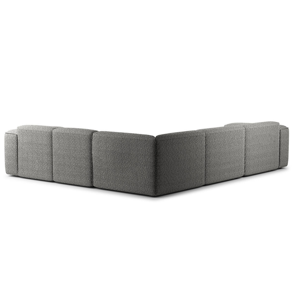 ECKSOFA mit Rundecke - Schwarz/Grau, Kunststoff/Textil (325/260cm) - home24