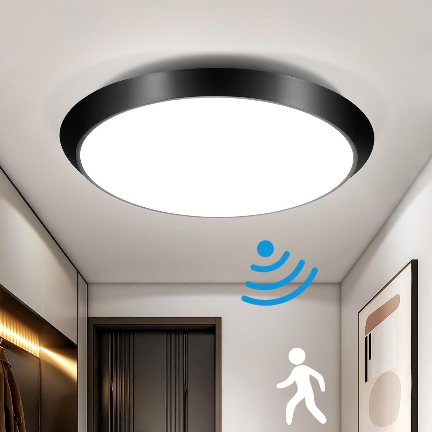 LED-DECKENLEUCHTE Frisbee 30 cm - Schwarz, Kunststoff (30/30/4cm) - Nettlife