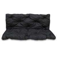 SITZKISSEN mit Rückenteil für 2 Personen Bankauflage KOMPLETT (120x60x50 cm, Schwarz) - Schwarz, Naturmaterialien (120/50/60cm) - Best for Kids
